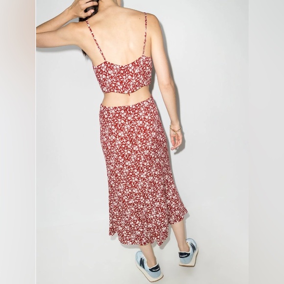 Reformation Red Floral Two-Piece Dress - Picture 3 of 9